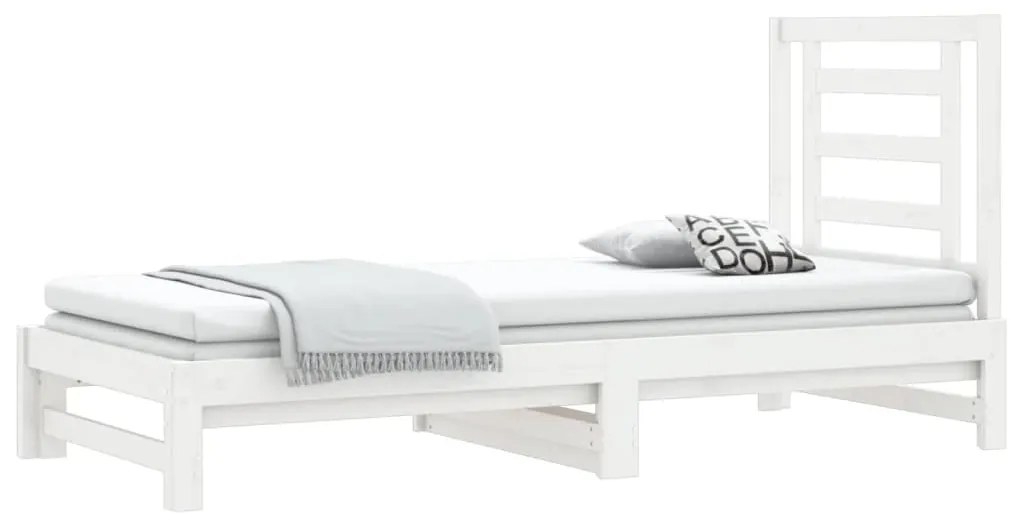 Sofá-cama de puxar 2x(90x200) cm pinho maciço branco