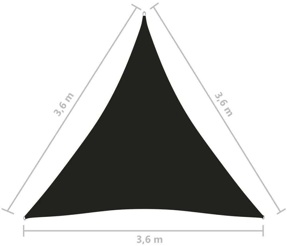Para-sol vela tecido oxford triangular 3,6x3,6x3,6 m preto