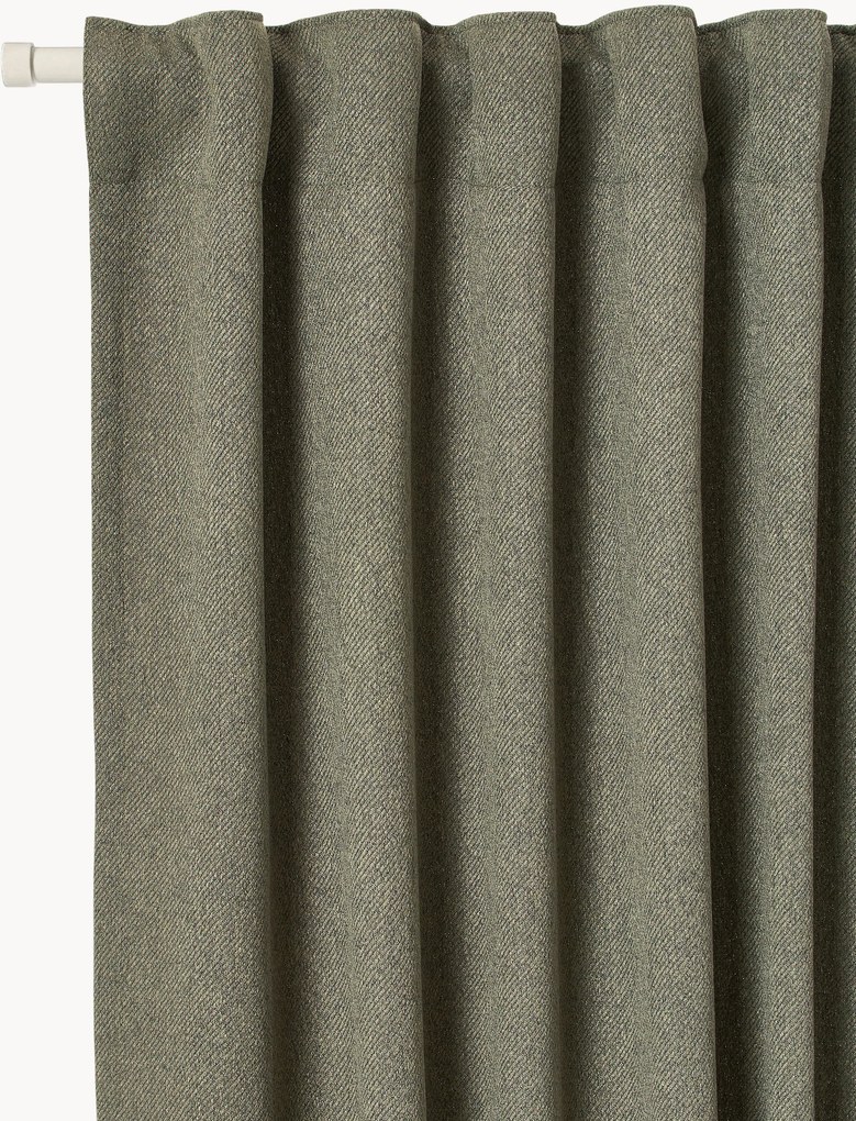 Cortinas opacas com multi-banda Joan, conjunto de 2, L 140 cm