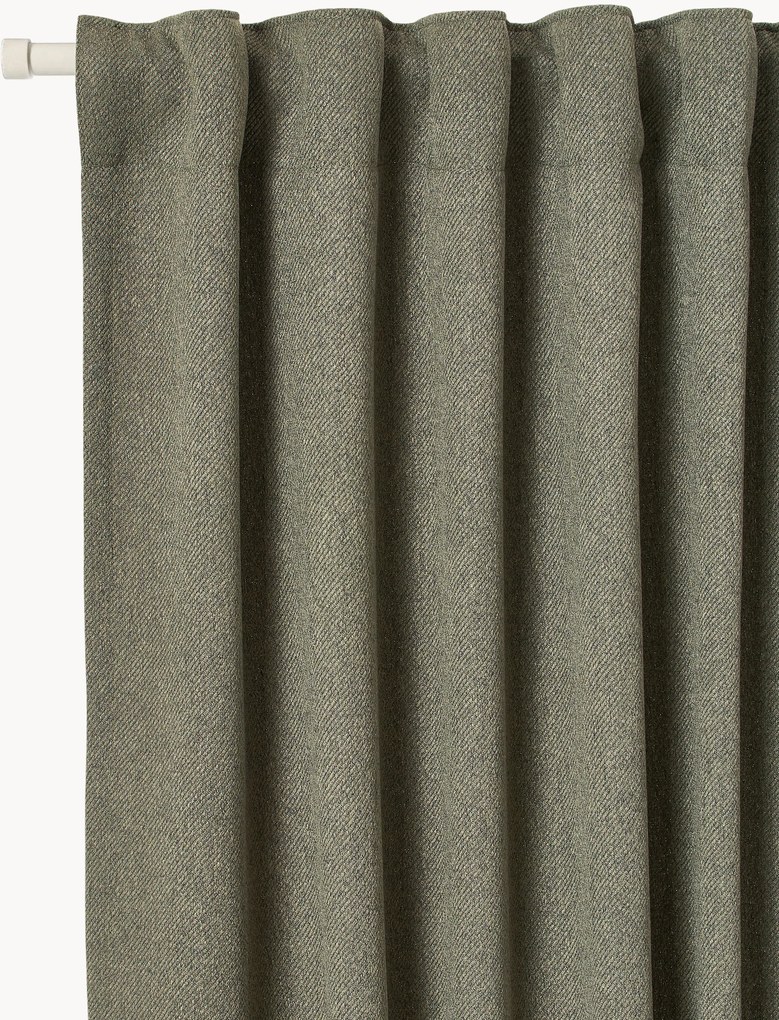 Cortinas opacas com multi-banda Joan, conjunto de 2, vários tamanhos