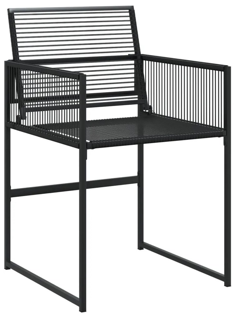 11 pcs conjunto de jantar para jardim vime PE preto
