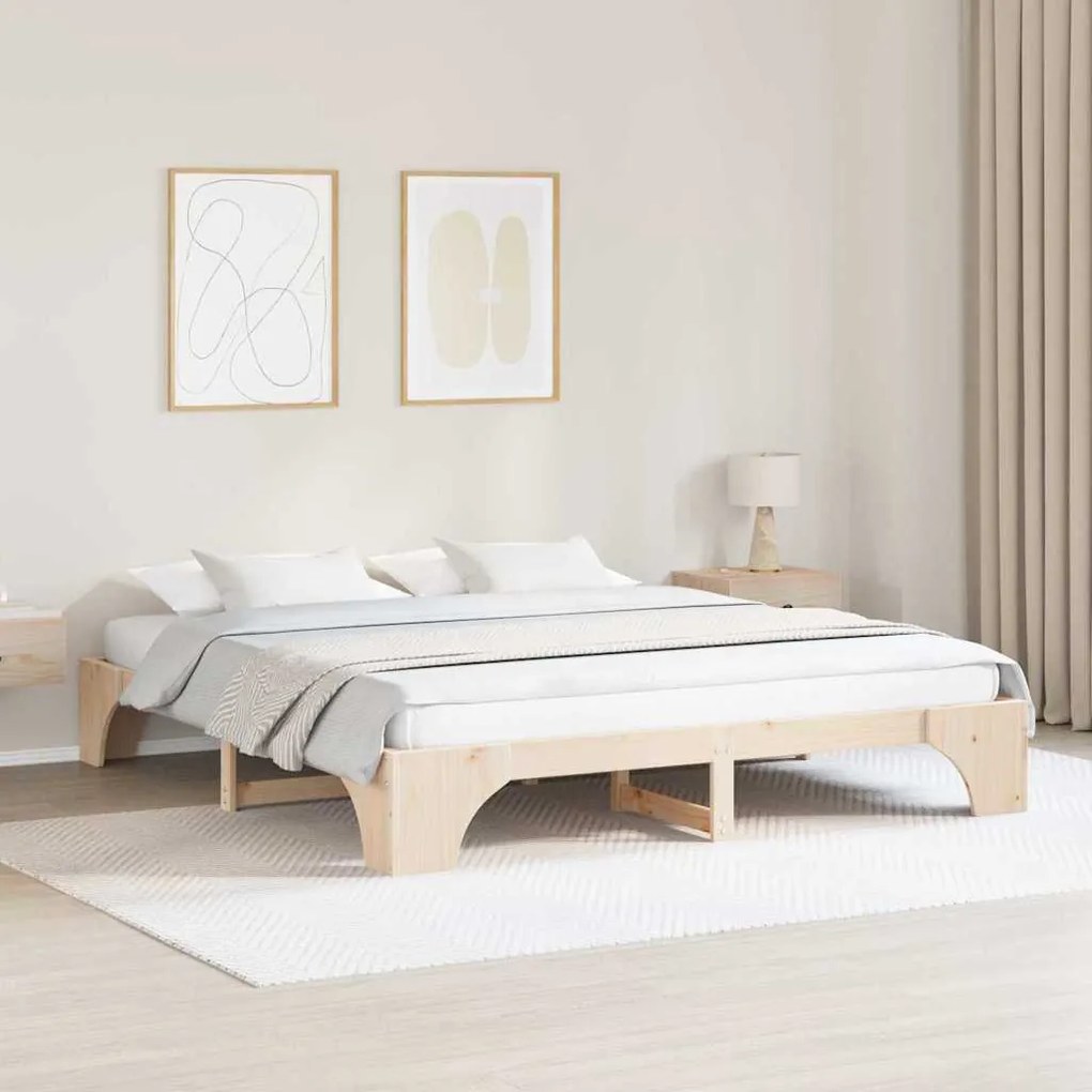 vidaXL Cama de madeira de pinho 180x200 cm