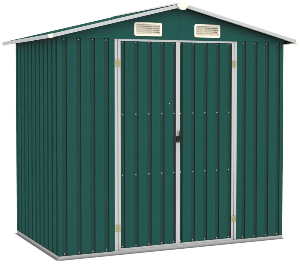 Abrigo de jardim 205x129x183 cm aço galvanizado verde