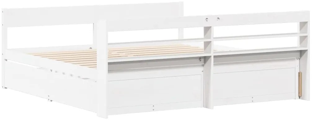 Cama sem colchão 180x200 cm madeira de pinho maciça branco
