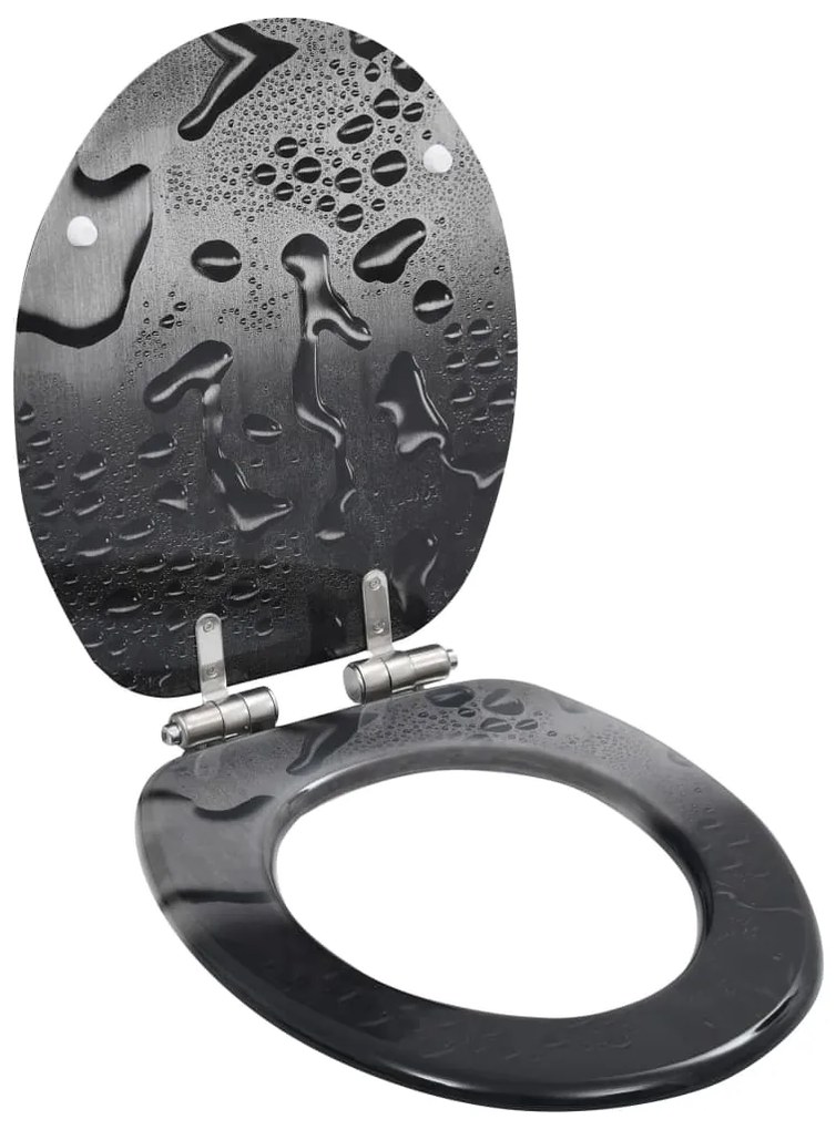 143933 vidaXL Assento sanita c/ tampa de fecho suave MDF design gotas de água