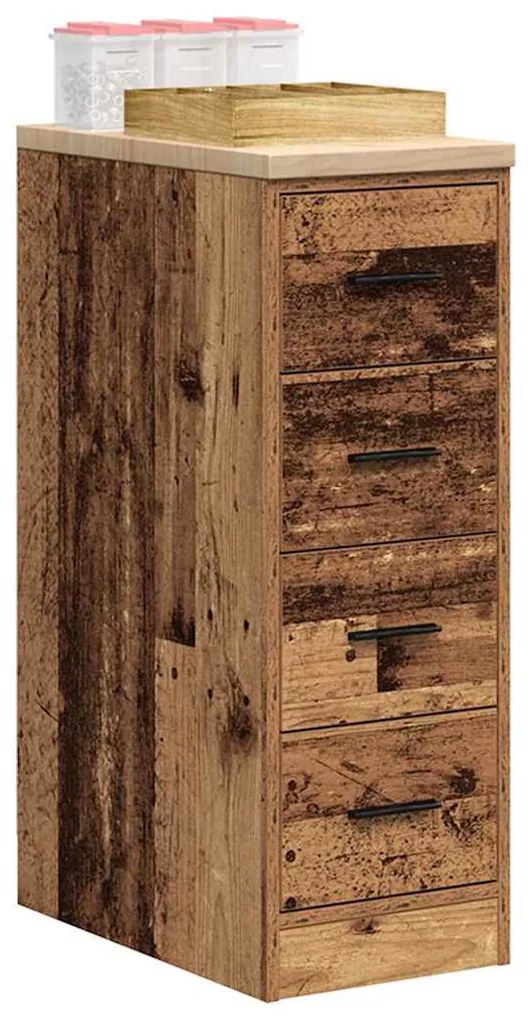 vidaXL Armário de arrumação de garagem madeira velha 30x51x85 cm