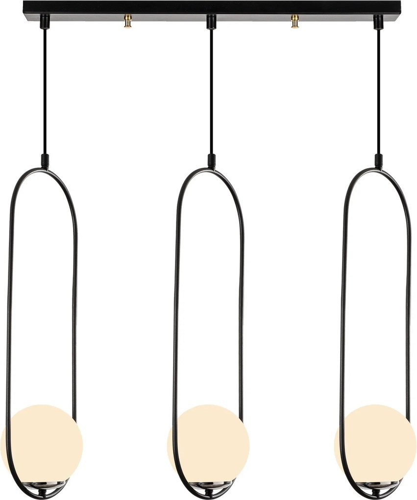 Candeeiro Chandelier Mudoni – Preto – 70 x 15 cm
