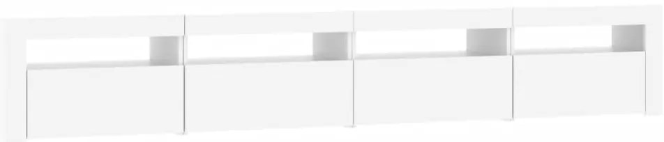 Móvel de TV com luzes LED 240x35x40 cm branco