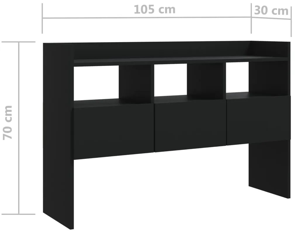 Aparador 105x30x70 cm derivados de madeira preto