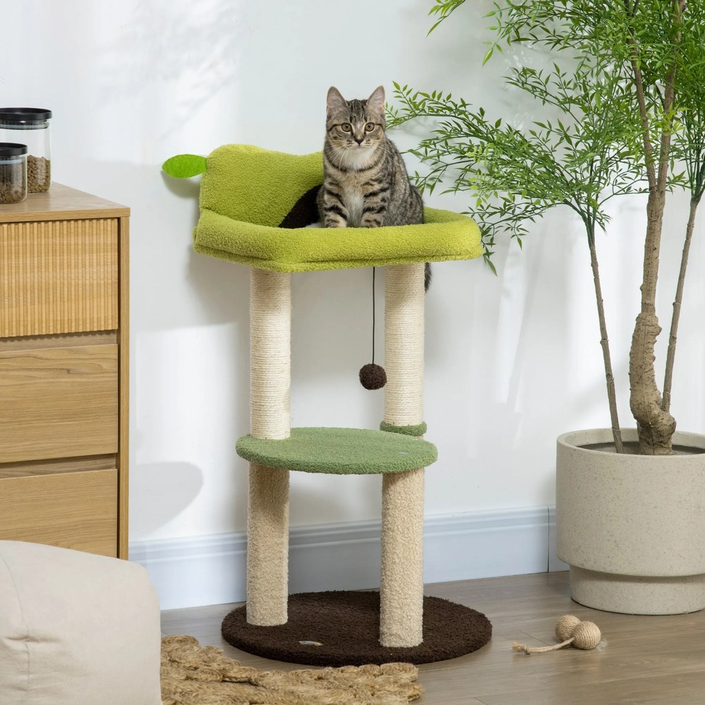 PawHut Árvore Arranhador para Gatos Altura 83cm Torre para Gato com Ca