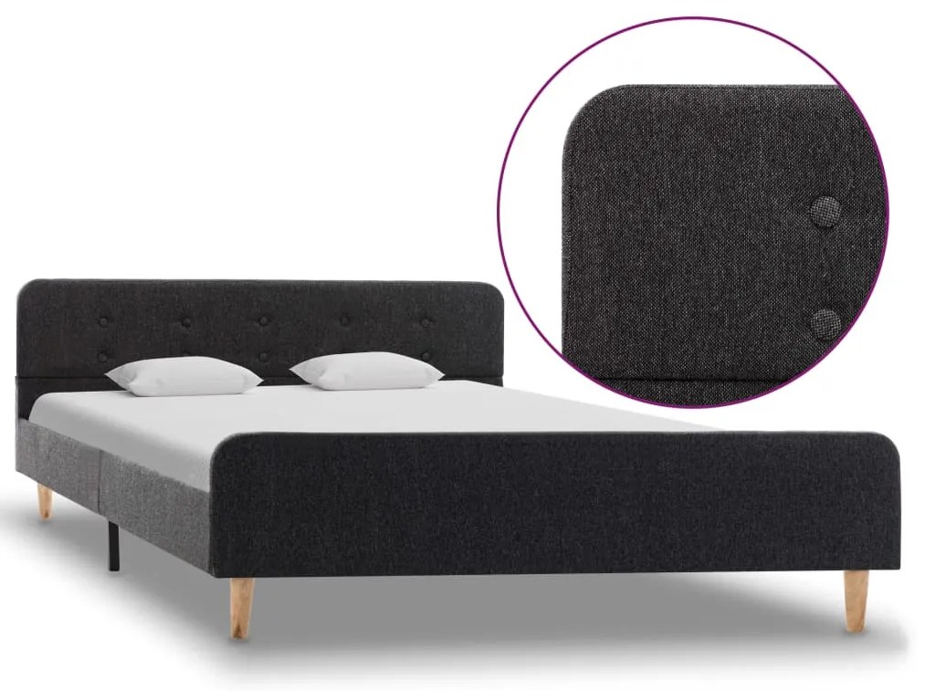 Estrutura de cama 160x200 cm serapilheira cinzento-escuro