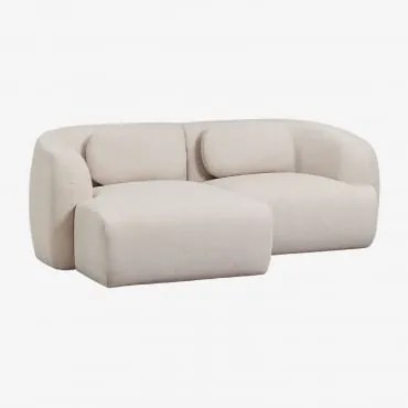 Sofá Modular Chaise Longue Esquerdo De 2 Peças Em Chenille Coquette Chenille Beige Creme - Sklum