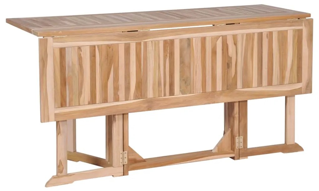 7 pcs conjunto jantar dobrável p/ exterior madeira teca maciça
