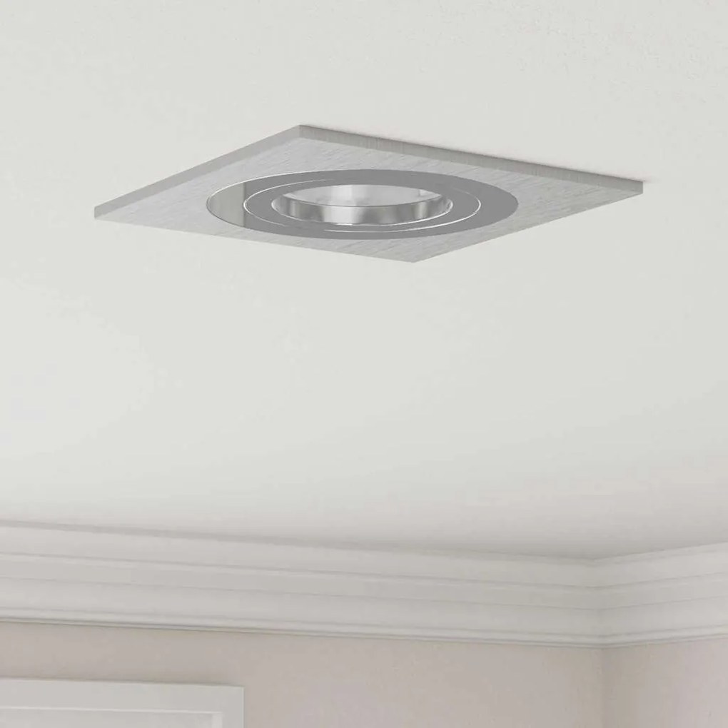 vidaXL Luzes Recessadas 24 pcs Quadrado GU10 Prata 91x91 mm