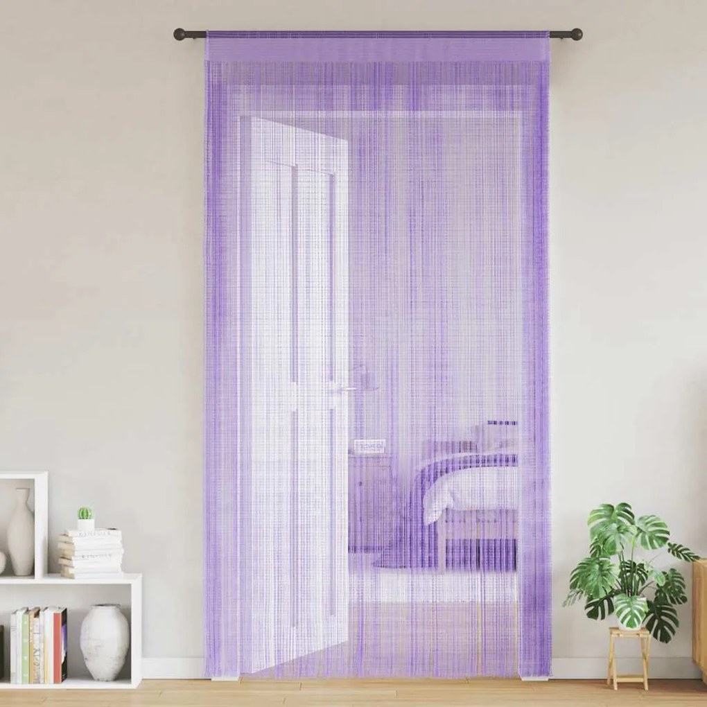 vidaXL Cortinas de fios 2 pcs 140x250 cm roxo