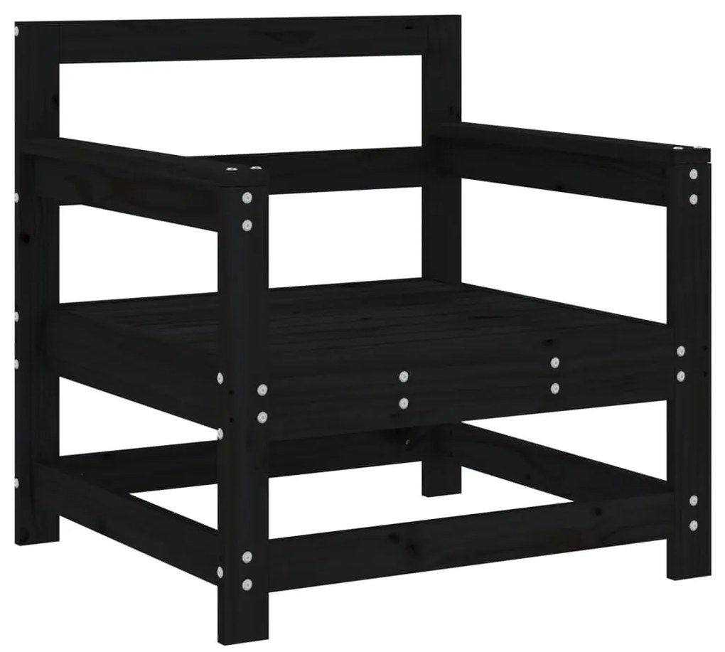 Cadeiras de jardim 2 pcs madeira de pinho maciça preto
