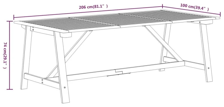 7 pcs conjunto de jantar para jardim madeira de acácia maciça