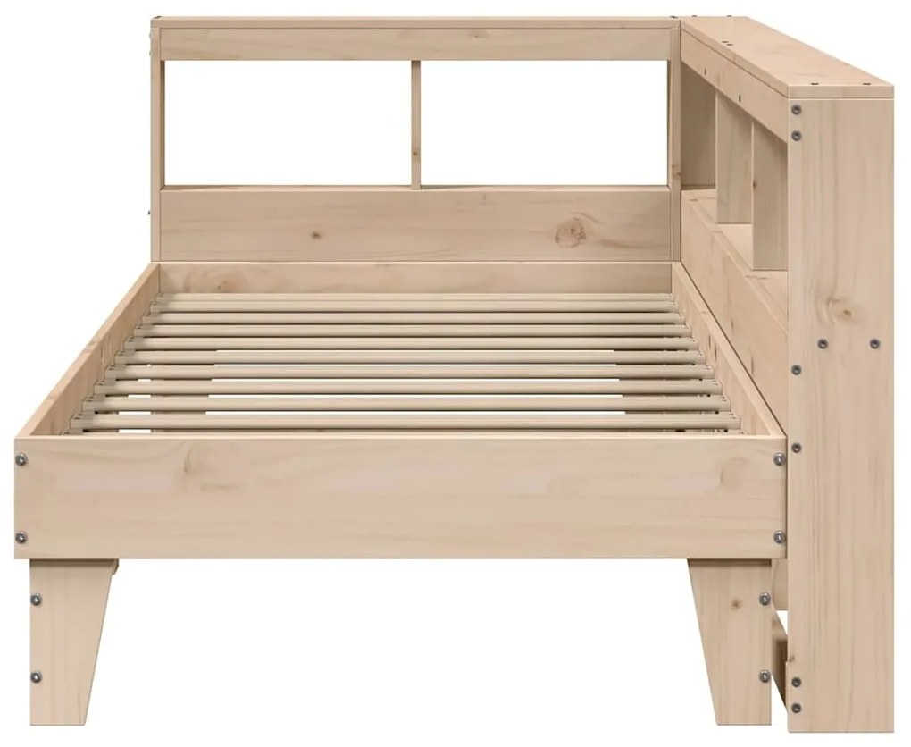 Cama com estante sem colchão 75x190 cm pinho maciço