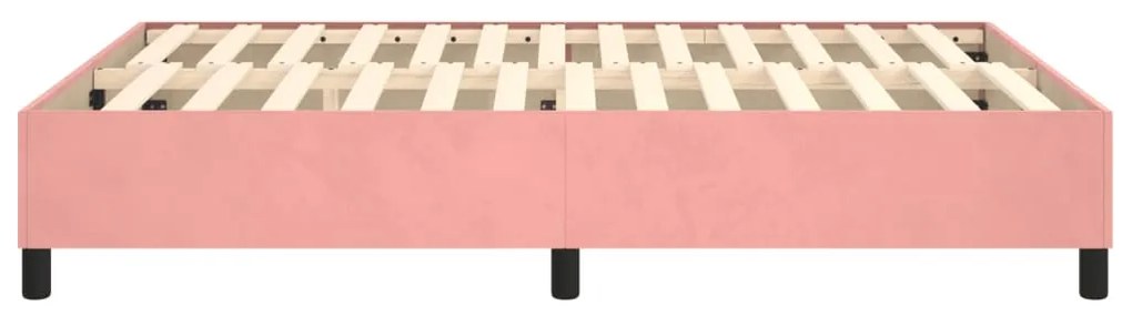 Estrutura de cama 140x190 cm veludo rosa