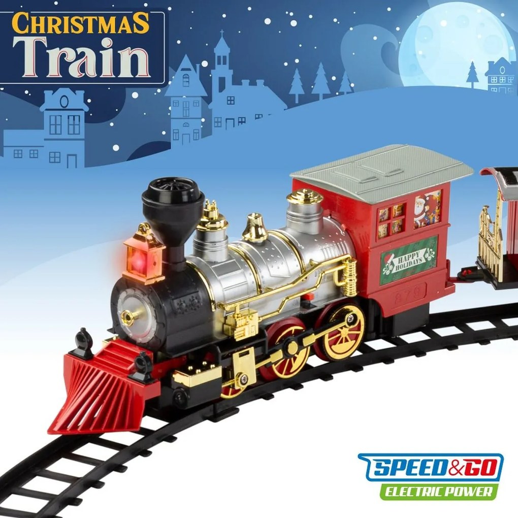 Comboio Elétrico Clássico Speed & Go Leve Som Natal 26 x 11,5 x 6 cm 2 Unidades