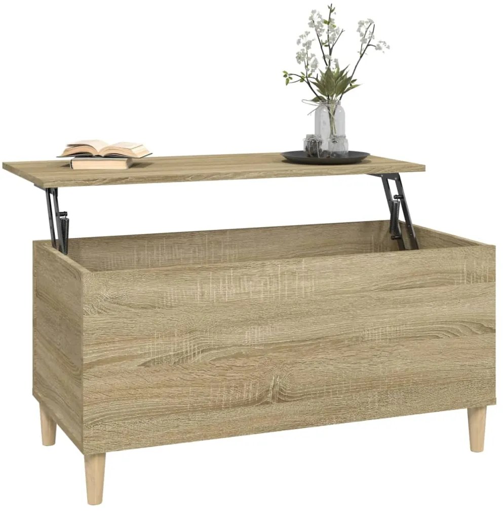 Mesa de centro 90x44,5x45 cm derivados madeira carvalho sonoma
