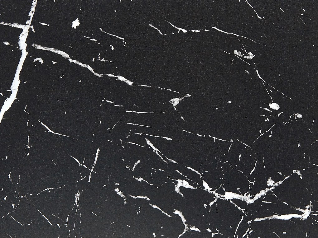 Mesa de jantar redonda efeito mámore preto ⌀ 90 cm BOCA Beliani