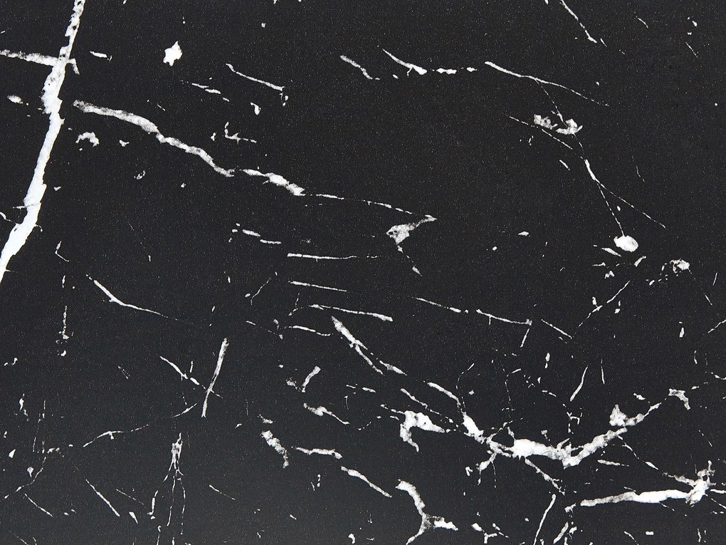 Mesa de jantar redonda efeito mármore preto ⌀ 90 cm BOCA Beliani
