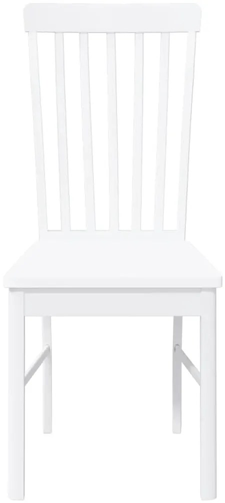 Cadeiras de jantar 2 pcs madeira de seringueira maciça branco