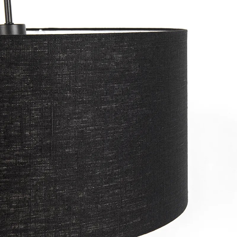 Candeeiro de suspensão moderno preto com cúpula preta 50 cm - Combi 1 Moderno