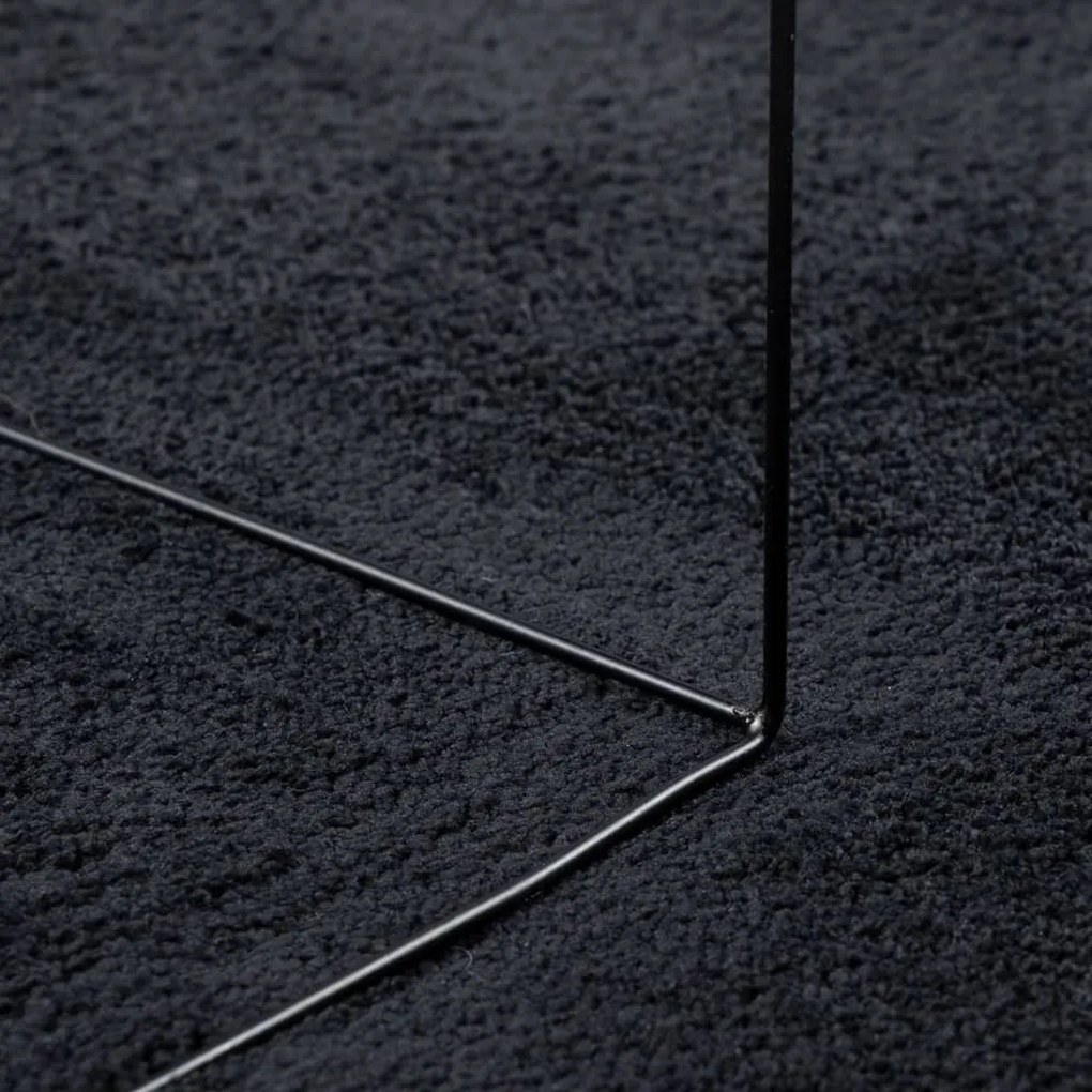 Tapete de pelo curto OVIEDO 160x160 cm preto