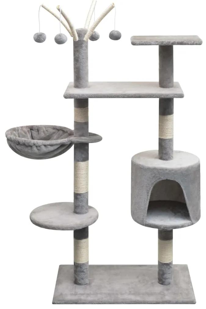170480 vidaXL Árvore para gatos c/ postes arranhadores sisal 125 cm cinzento