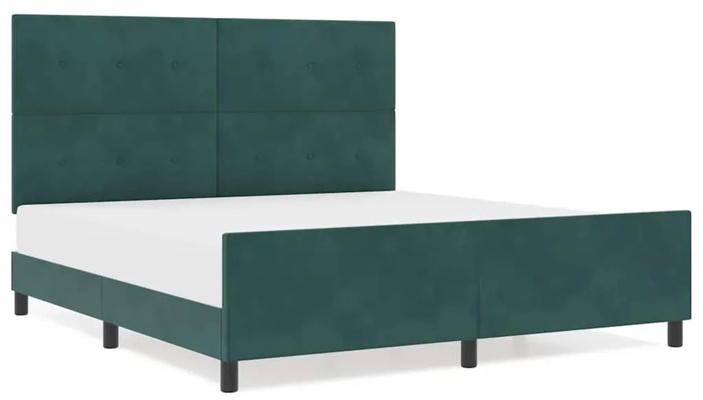 Cama vidaXL Verde Escuro 180x200 cm Veludo