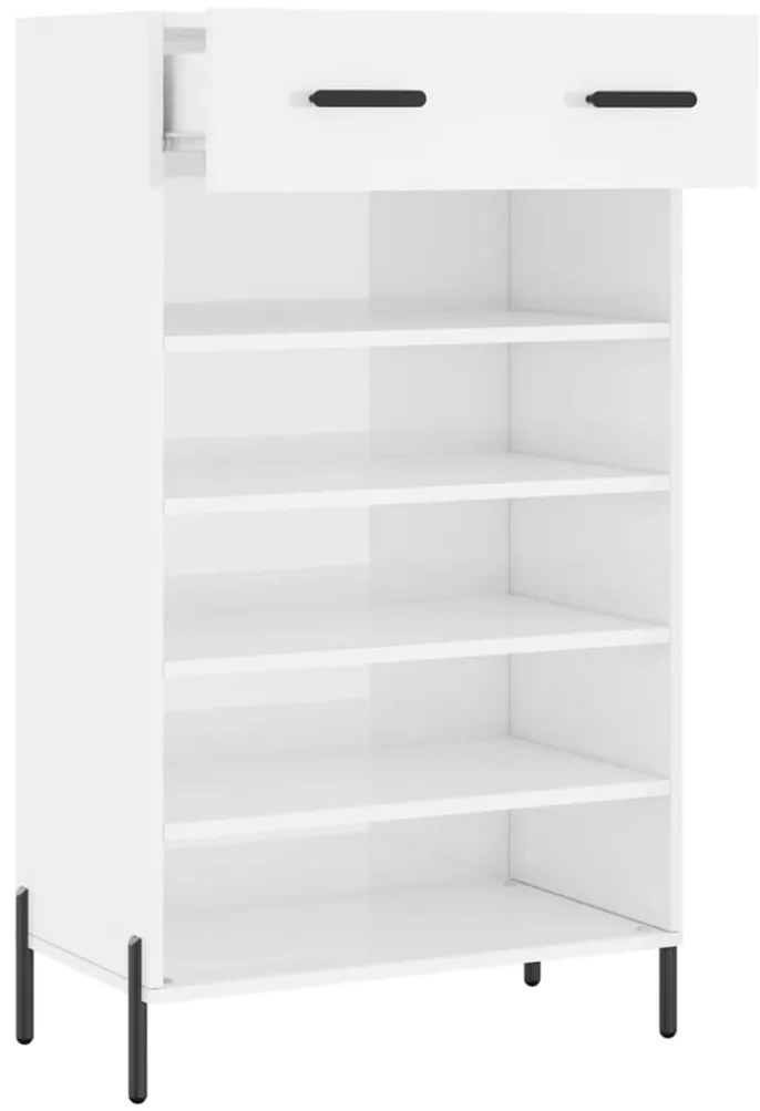 Sapateira 60x35x105 cm derivados de madeira branco brilhante