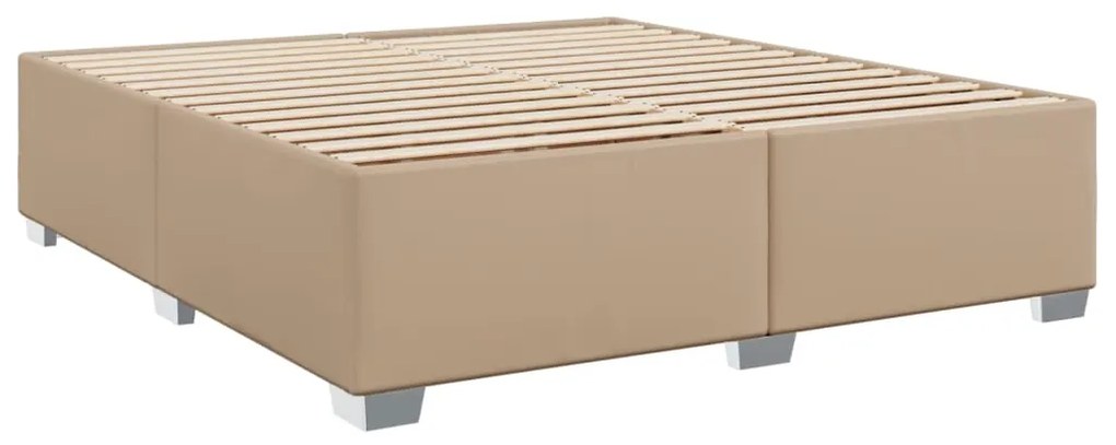 Cama com Molas/Colchão e Luzes Led - 200x200 cm - Couro Artificial Cap