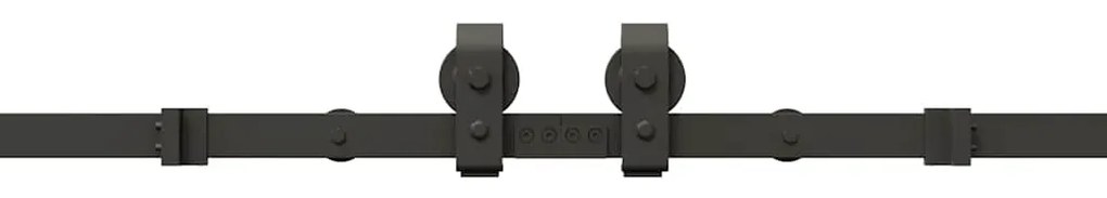 Kit de ferragens para porta deslizante 366 cm aço preto