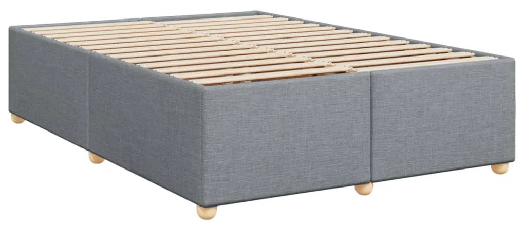 Cama com molas/colchão 140x200 cm tecido cinzento-claro
