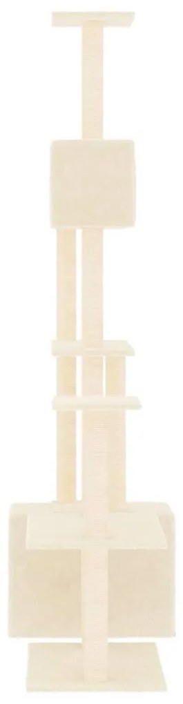 Árvore para gatos c/ postes arranhadores sisal 180 cm cor creme