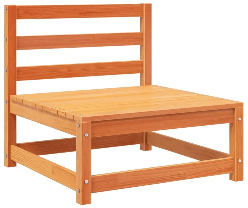 8 pcs conjunto sofás de jardim madeira de pinho castanho mel