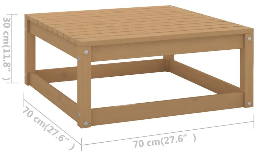 3 pcs conjunto lounge de jardim com almofadões pinho maciço