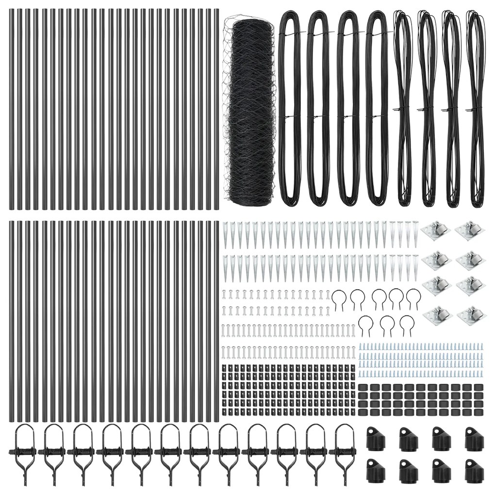 Cerca Hexagonal Cinza 1x100 m Aço