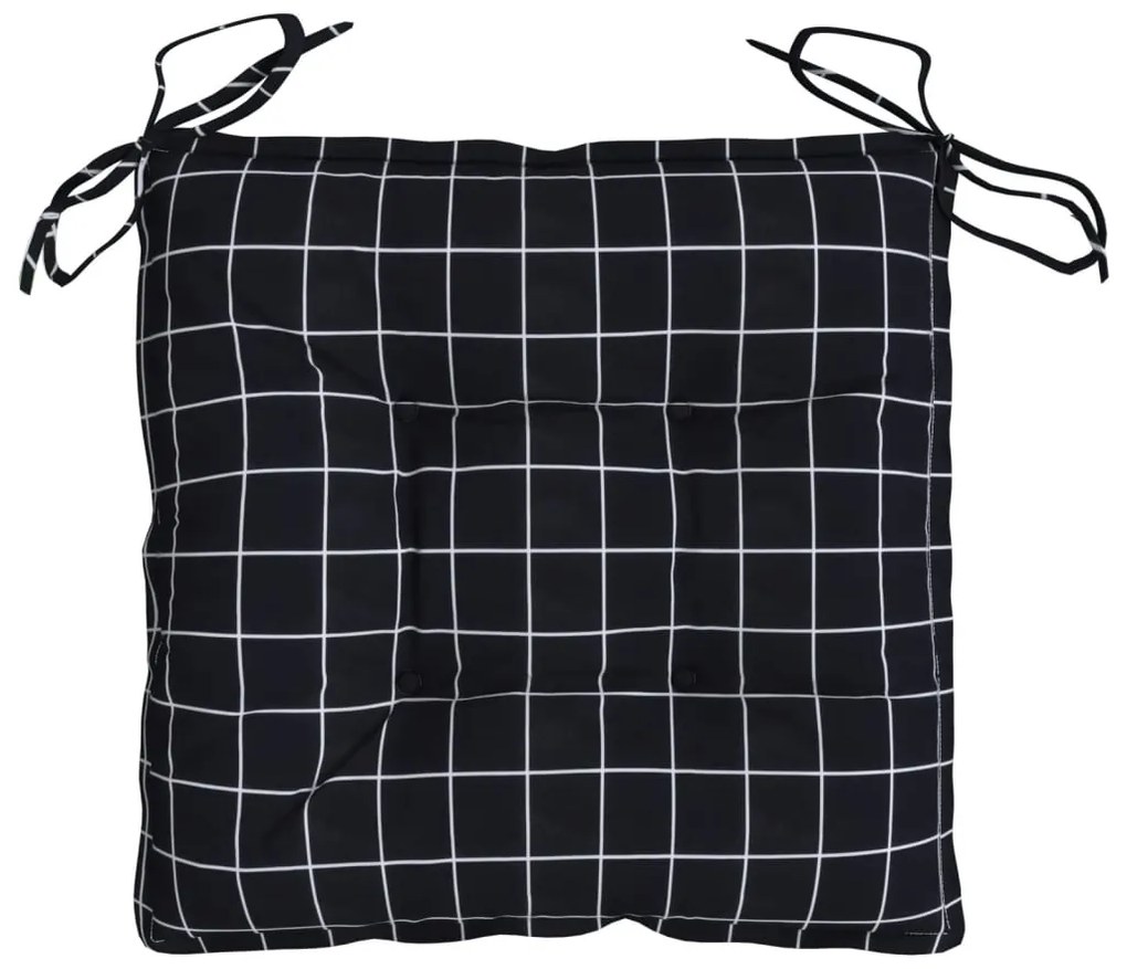 Almofadões p/ cadeira 2pcs 40x40x7cm tecido padrão xadrez preto