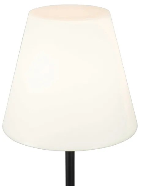 Candeeiro de pé exterior preto com abajur branco 35 cm IP65 - Virginia Design