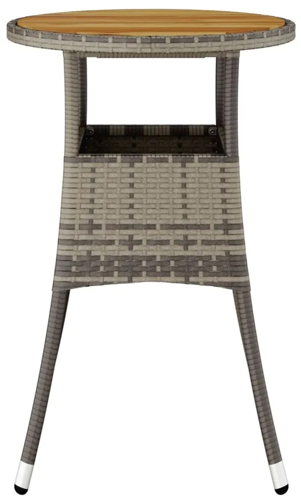 Mesa de jardim Ø60x75 cm madeira de acácia e vime PE cinzento