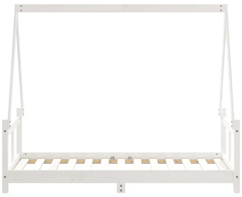 Estrutura de cama infantil 80x160 cm pinho maciço branco