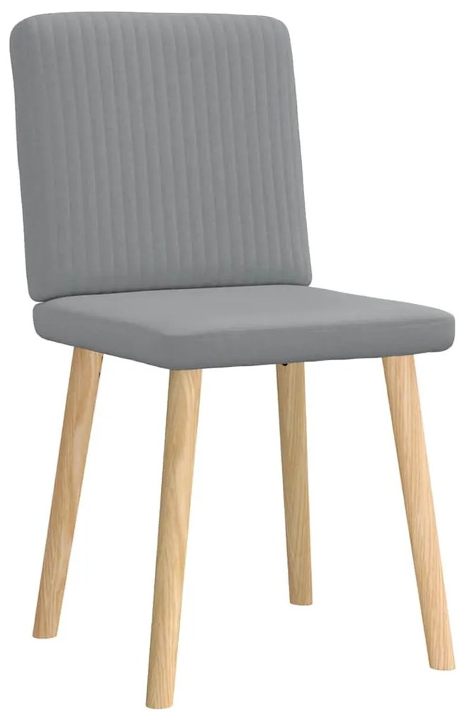 Cadeiras de jantar 2 pcs tecido cinzento-claro