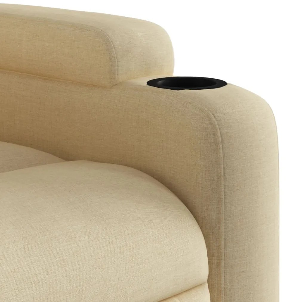 Poltrona reclinável elevatória tecido cor creme
