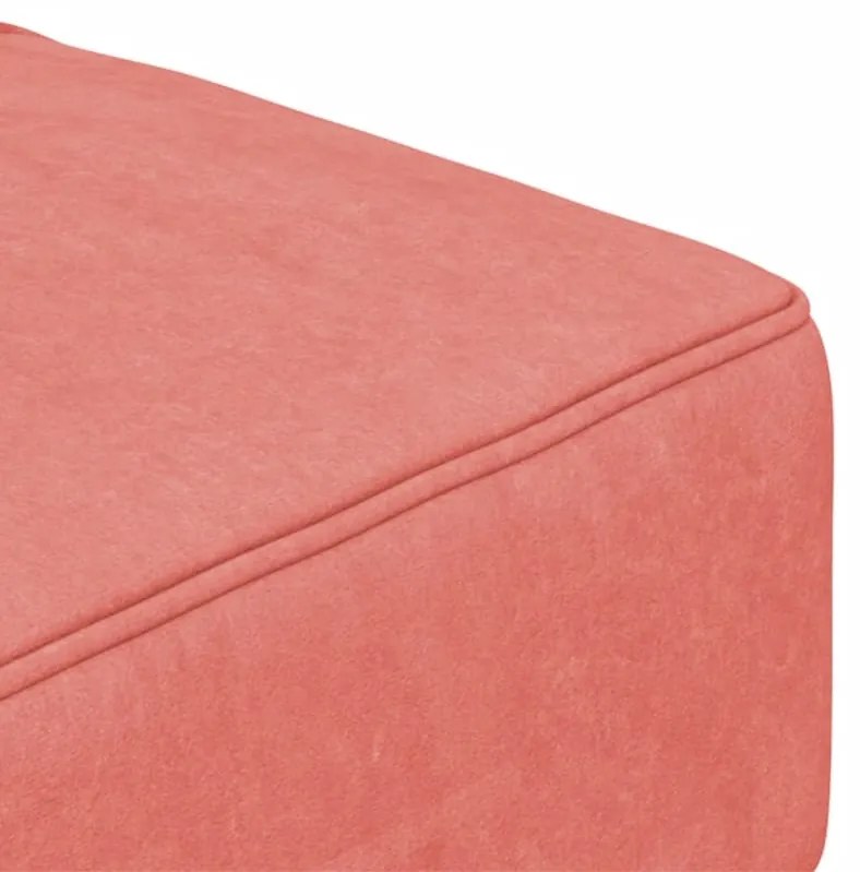 Sofá-cama 2 lugares com duas almofadas veludo rosa