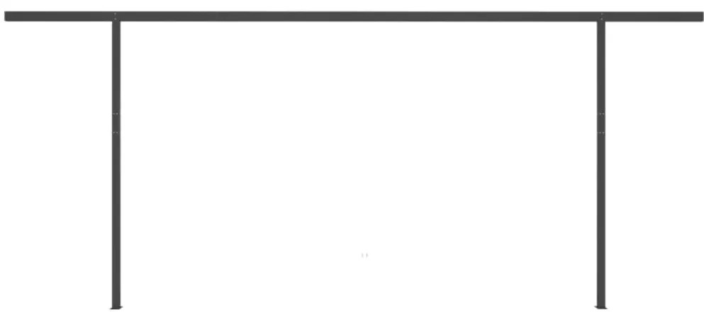 Toldo retrátil automático com postes 6x3 m amarelo e branco