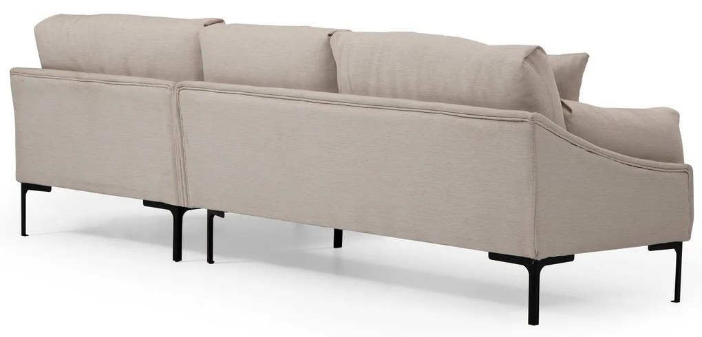 Sofá de Canto Leo Corner – Creme – 255 x 150 cm