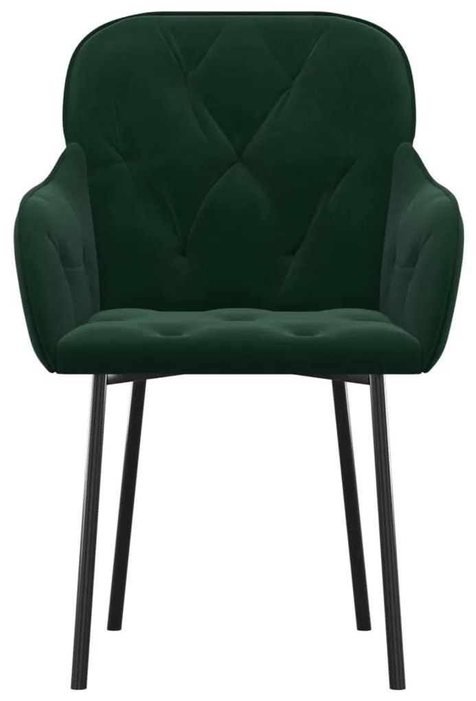 Cadeiras de jantar 2 pcs veludo verde-escuro